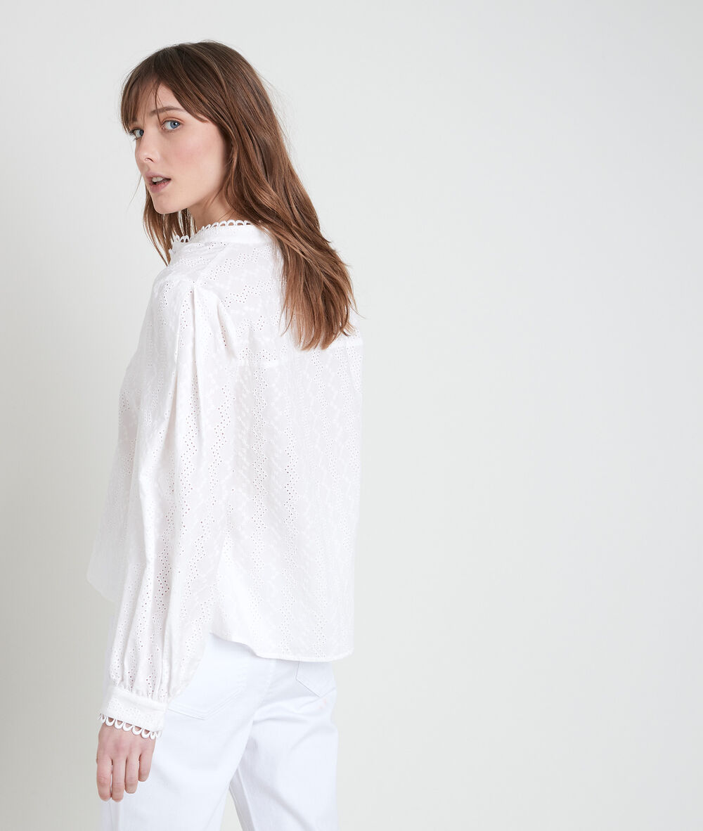 Tiffany embroidered ecru blouse ecru.