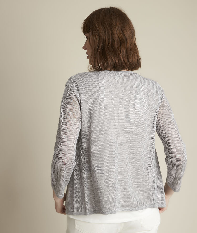 Noisette chiné grey openwork cardigan mouse grey.