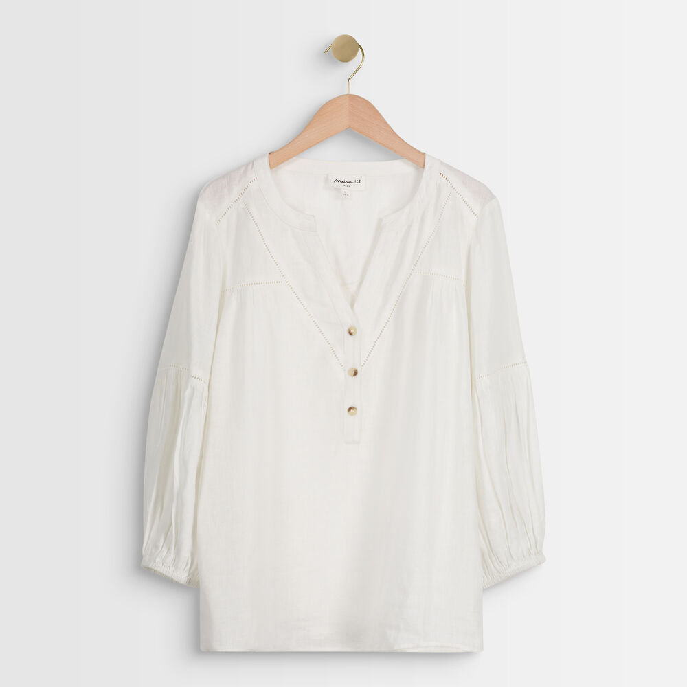 Tevi ecru linen blouse ecru.