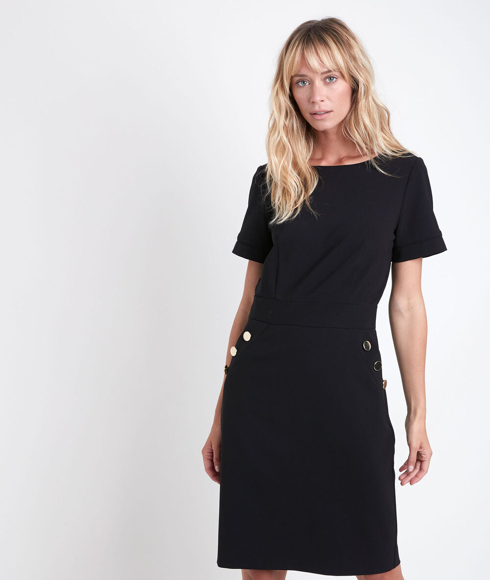 Capucine black microfibre dress black.