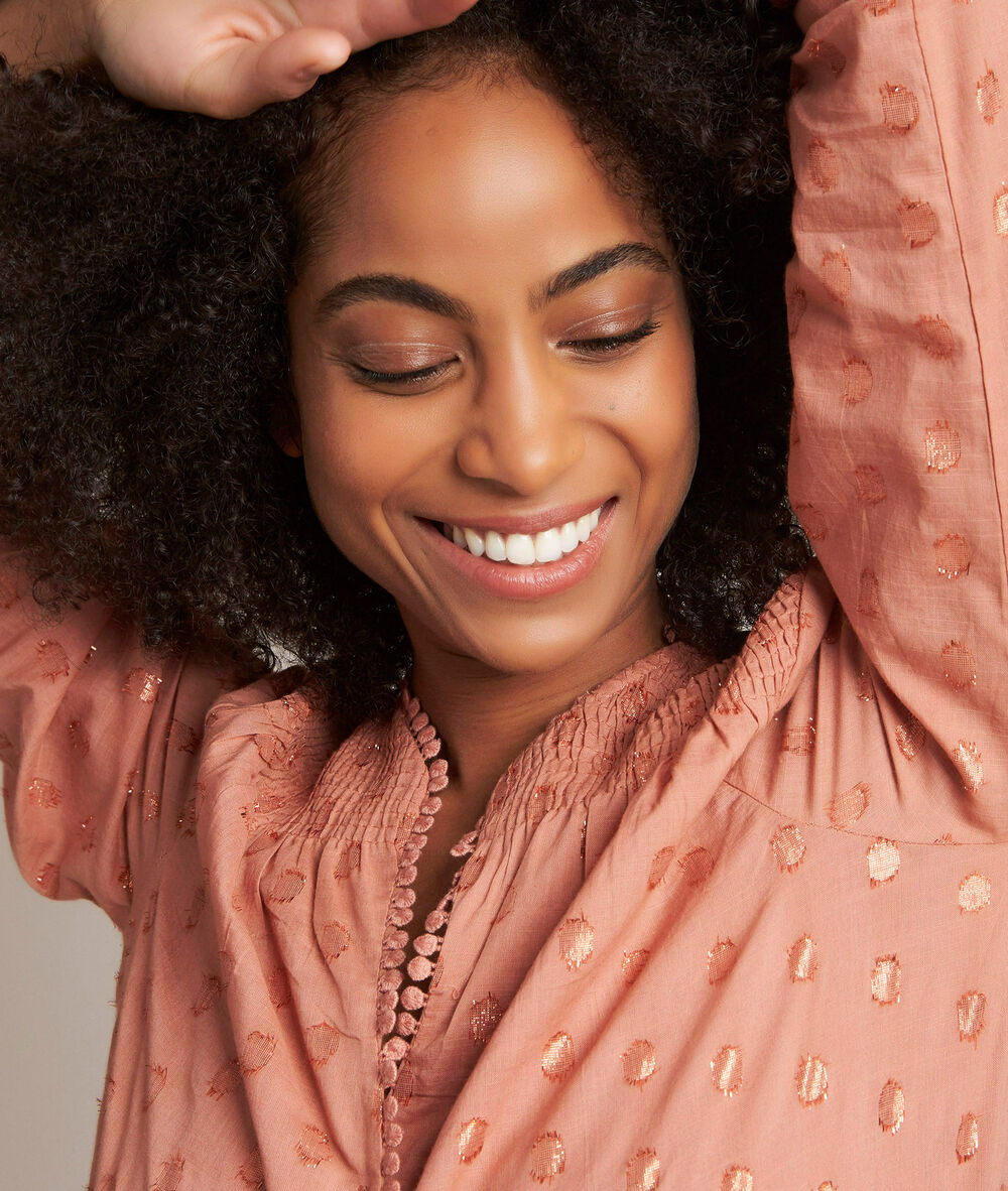Elma pink lurex blouse pale pink.