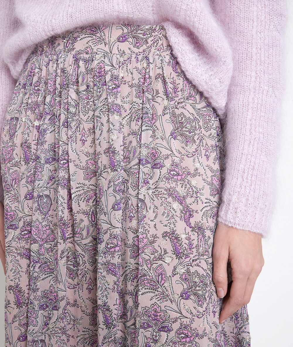 Elena mauve printed skirt mauve.