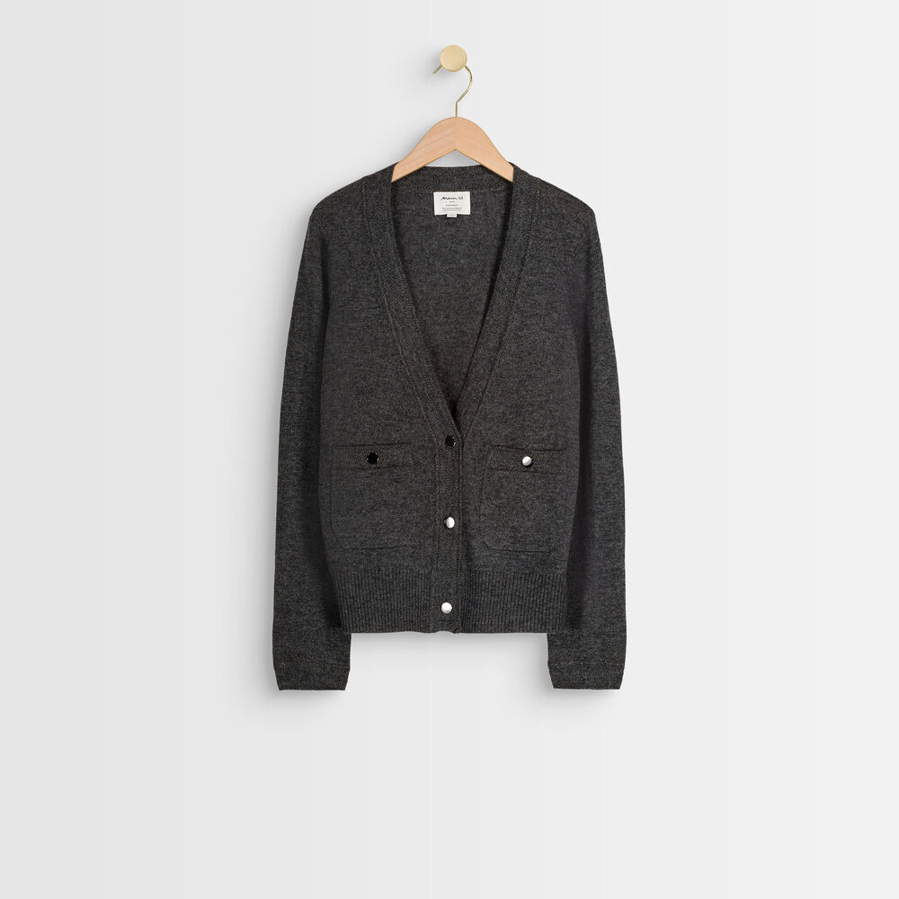Rita wool and cashmere cardigan anthracite.
