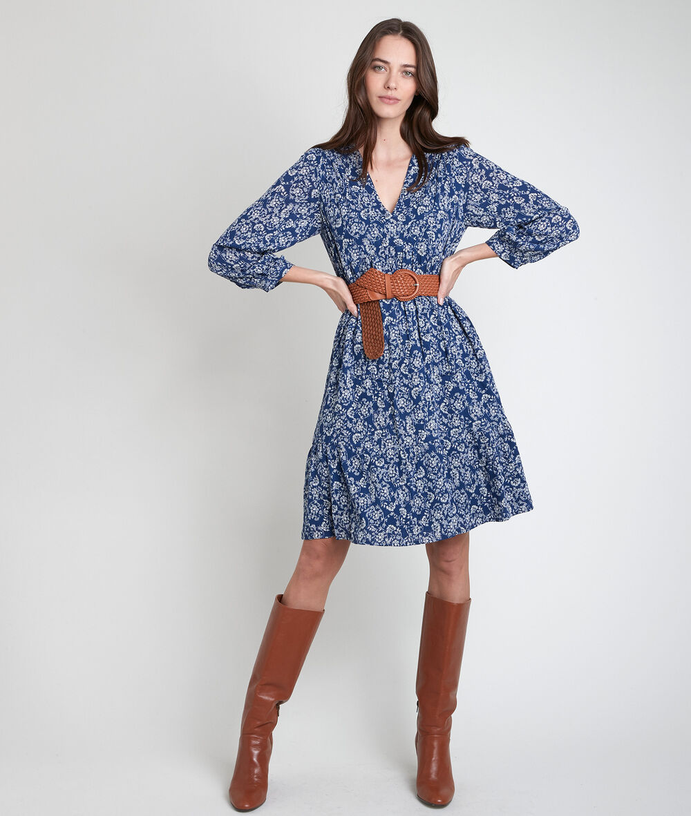 Lou navy floral print dress  marine.