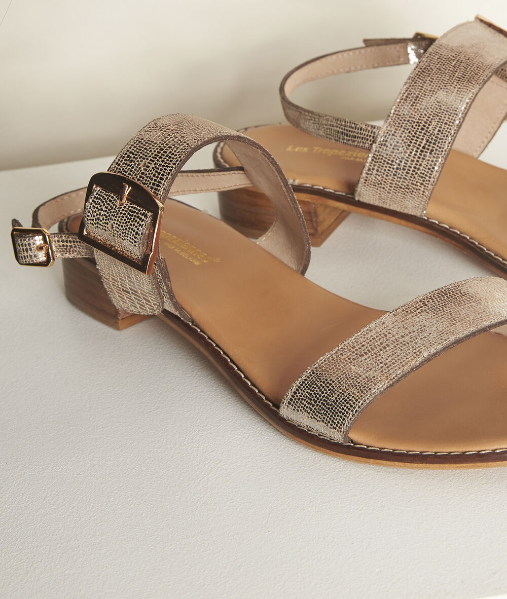 Les trop&eacute;ziennes jideo golden sandals white gold.