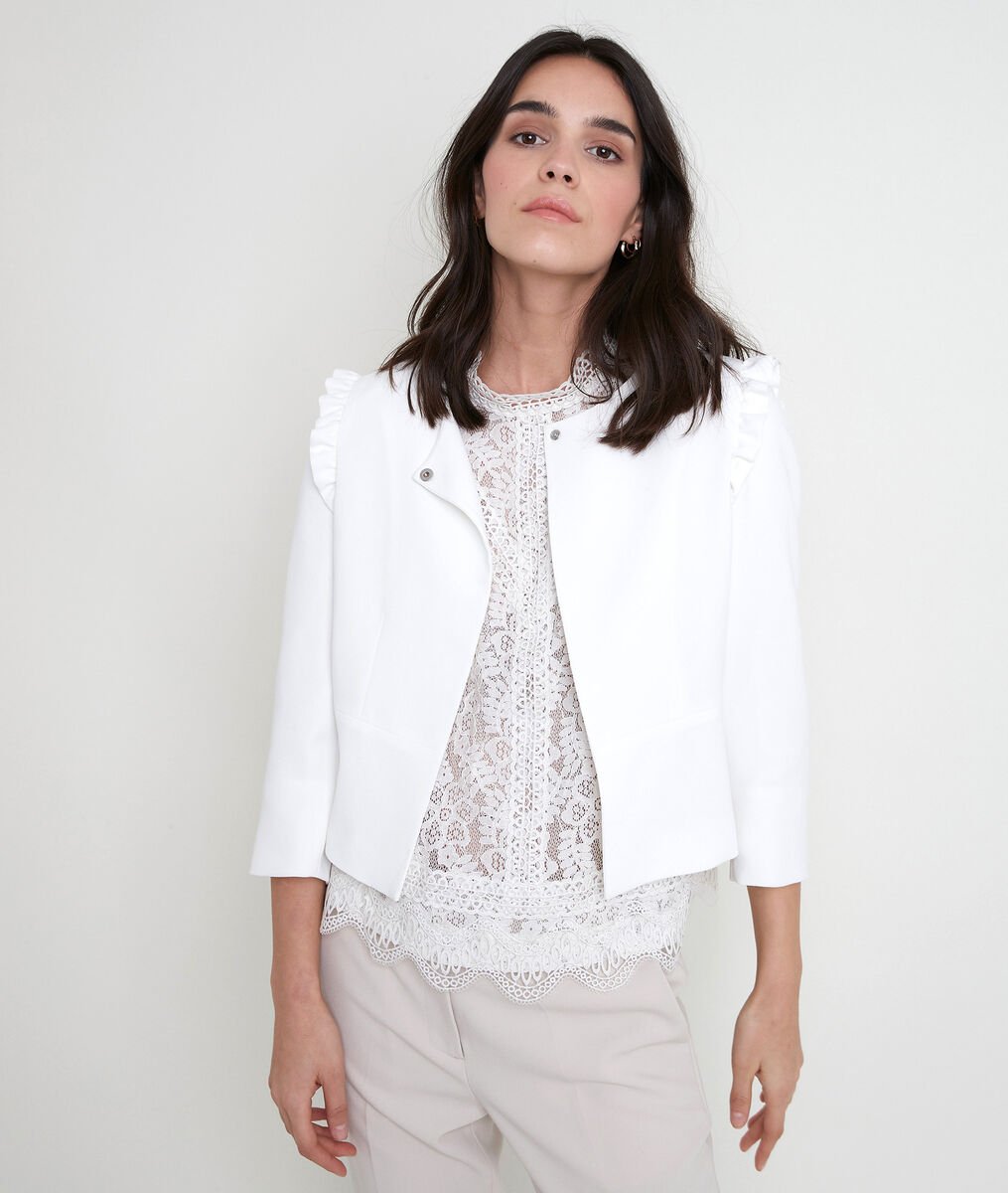 PHILISE cream crepe jacket | 1-2-3 PHILISE cream crepe jacket PhotoZ | 1-2-3