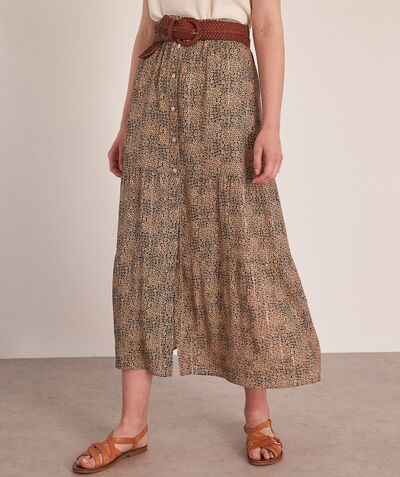 Daria beige printed maxi skirt PhotoZ | 1-2-3