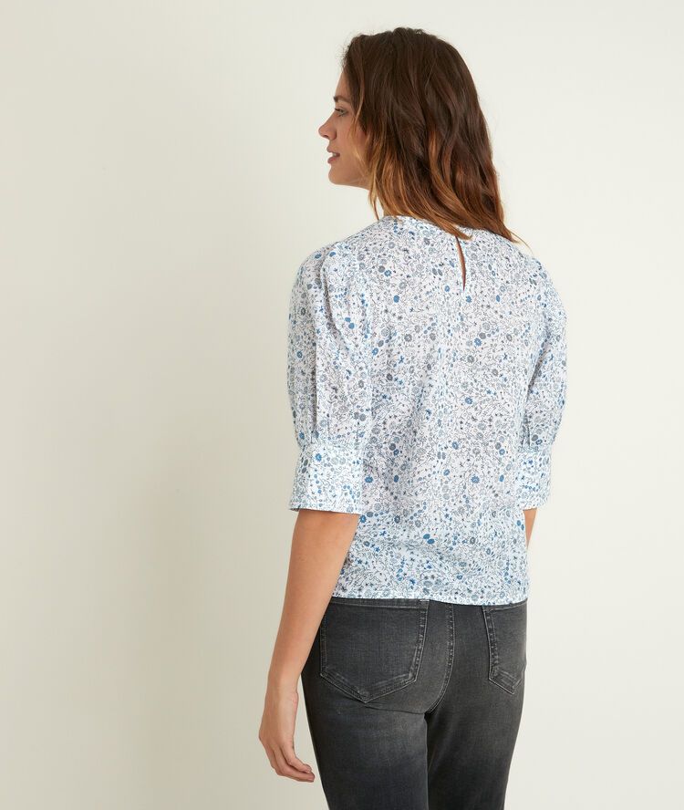 Davallia print top blanc.