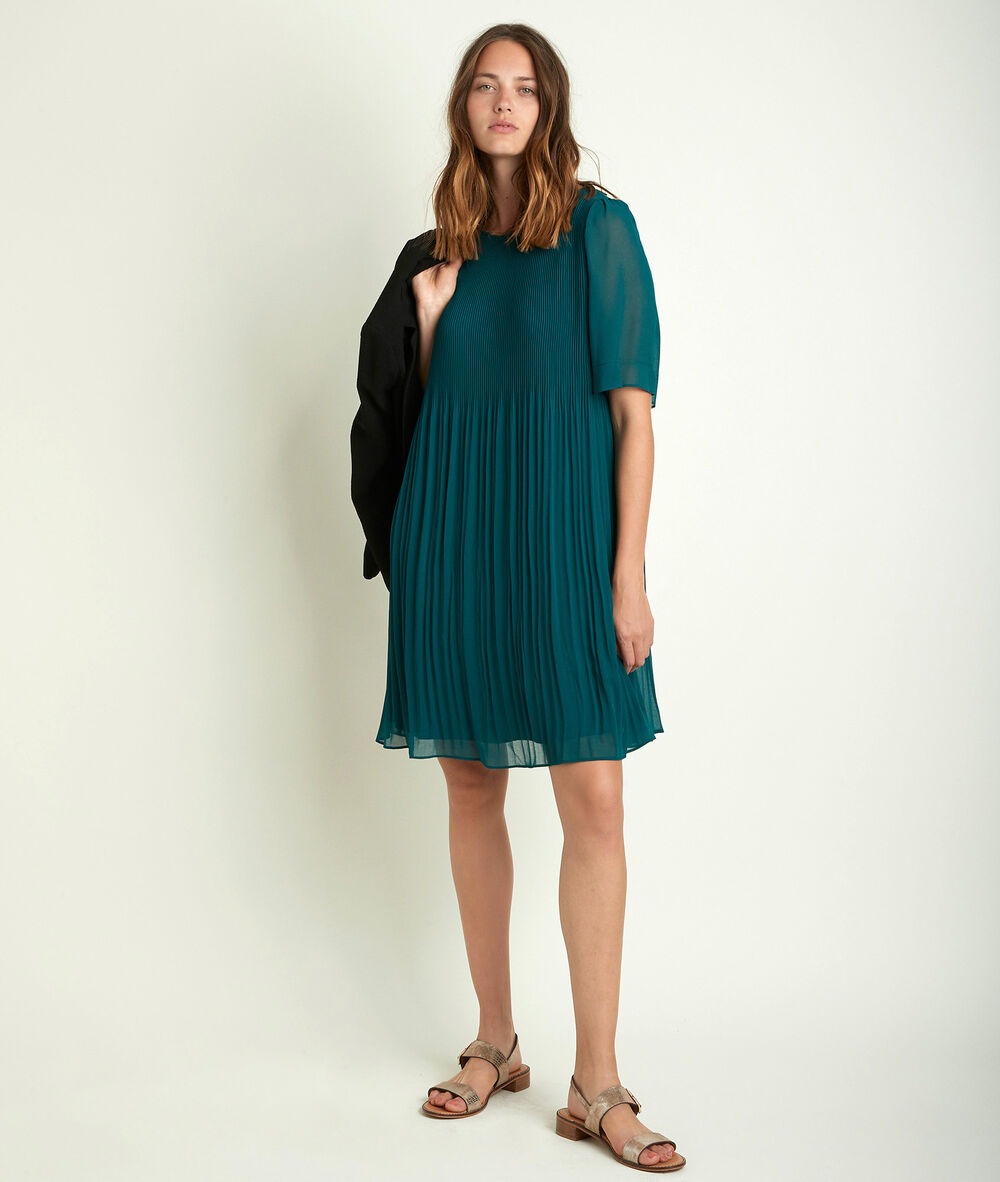 Coralia green pleated dress sage.