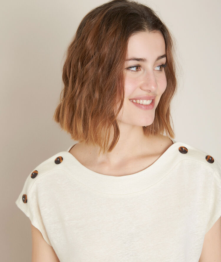 Royal greige linen t-shirt fjord.