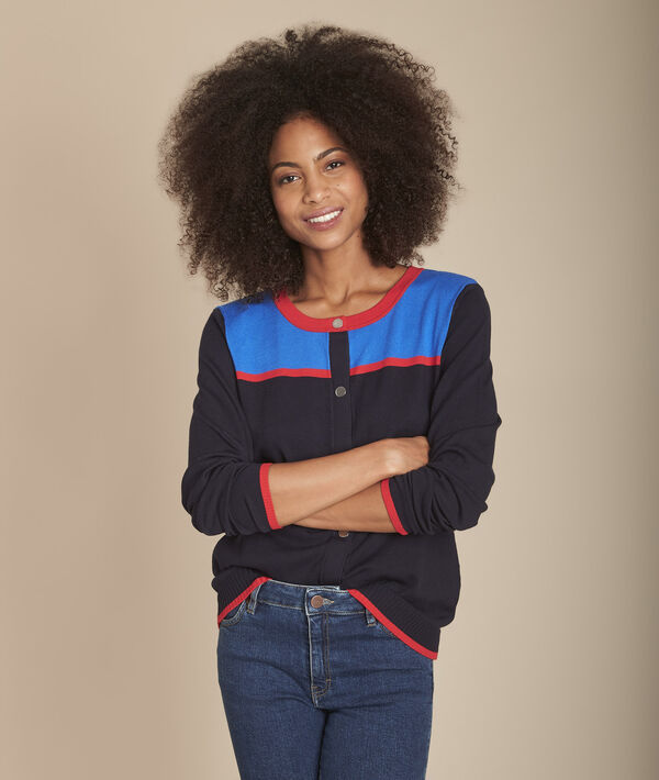 Fitness navy colourblock cardigan | 1-2-3 Fitness navy colourblock cardigan PhotoZ | 1-2-3