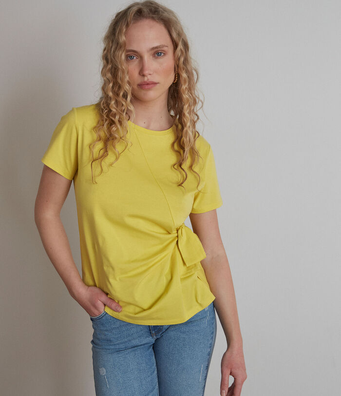 Clara yellow cotton tie T-shirt PhotoZ | 1-2-3