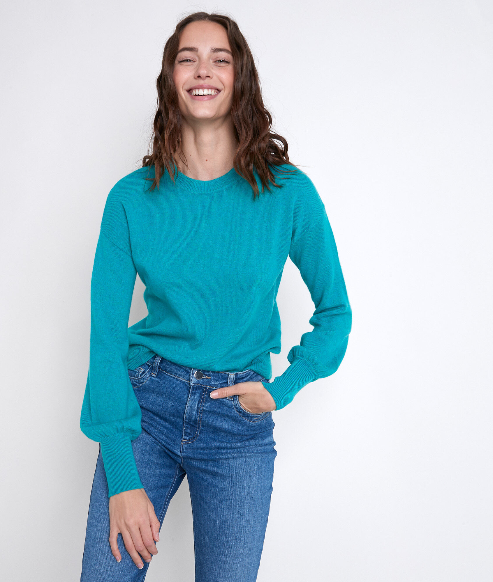 turquoise cashmere jumper