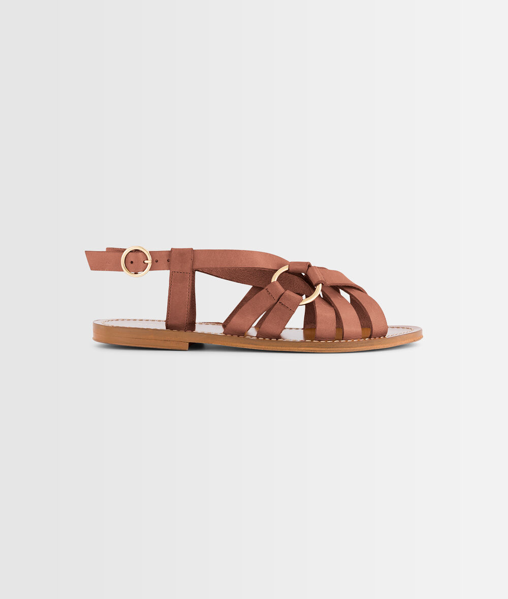 Constance chocolate leather strappy sandals PhotoZ | 1-2-3