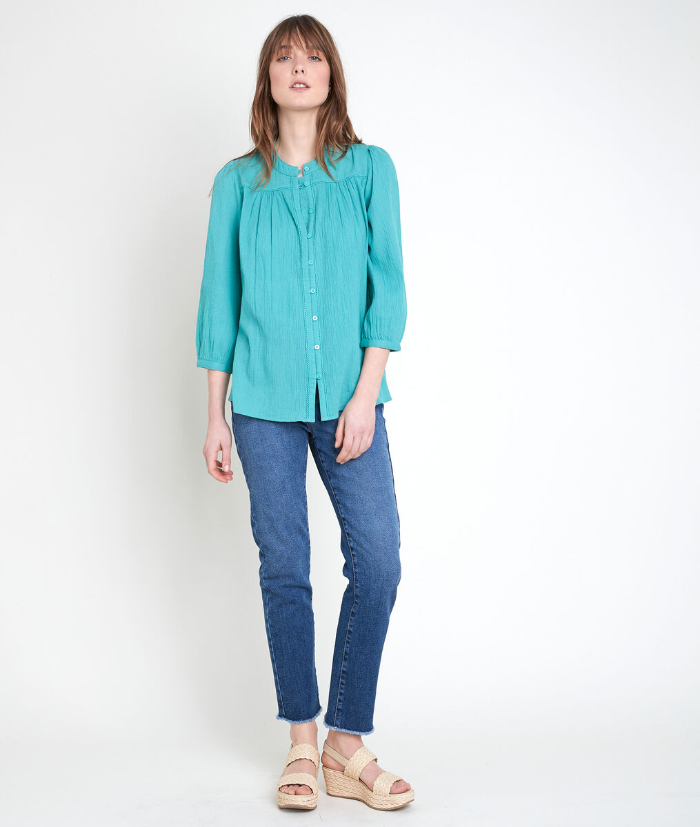 TOBBY jade cotton blouse | 1-2-3 TOBBY jade cotton blouse PhotoZ | 1-2-3