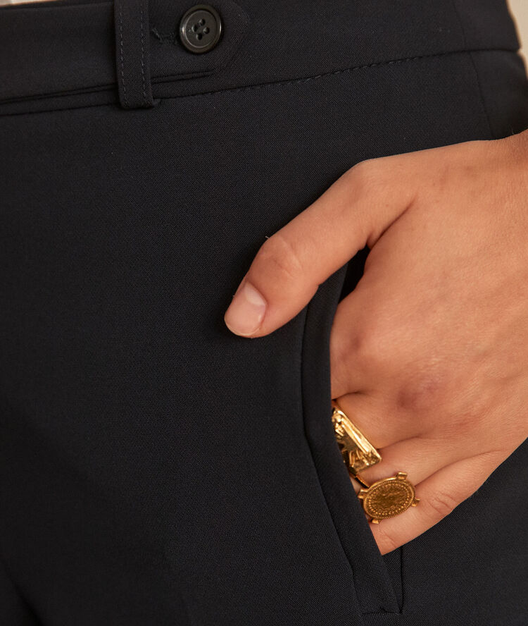 Lara microfibre cigarette trousers navy blue.