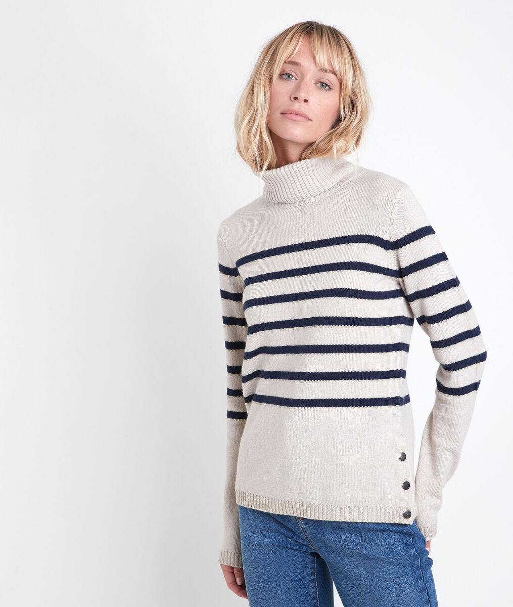 Renata striped polo neck pullover | 1-2-3 Renata striped polo neck pullover PhotoZ | 1-2-3
