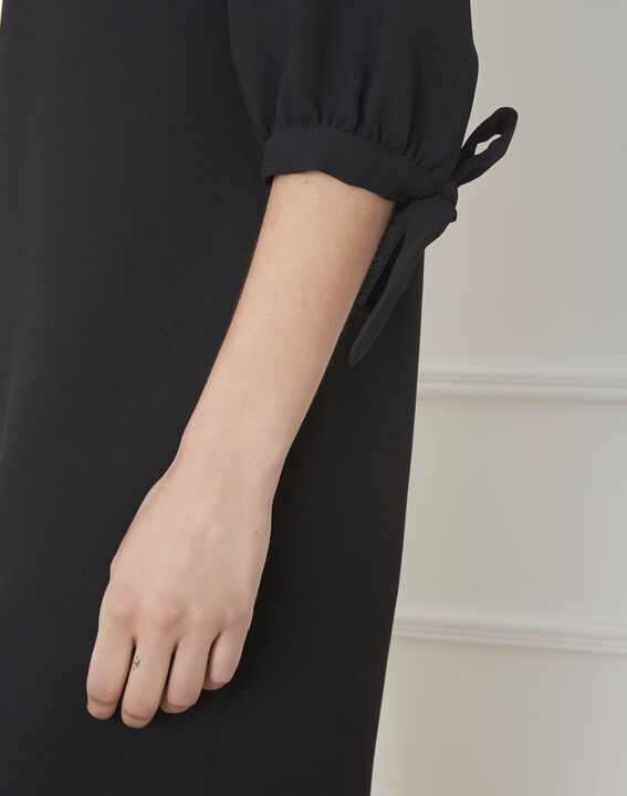 Loumia black crepe dress with bow sleeves | 1-2-3 Loumia black crepe dress with bow sleeves PhotoZ | 1-2-3