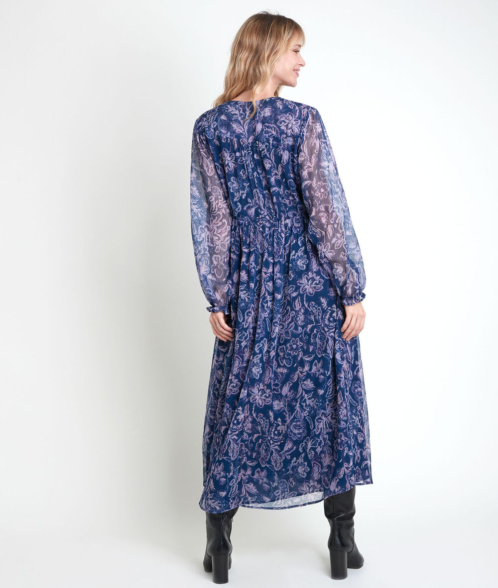 Louise blue print maxi dress bleu.