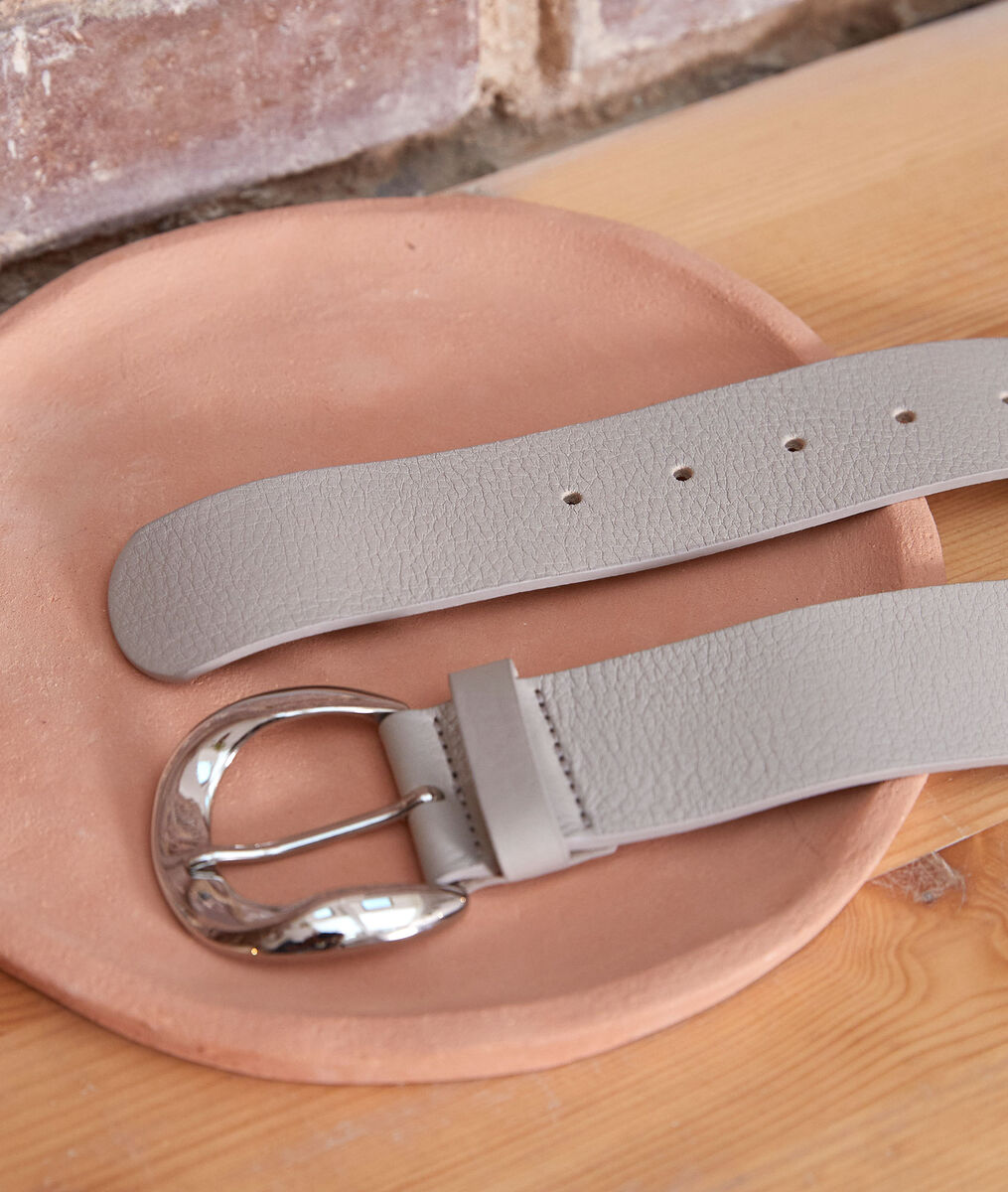 Edwige wide grey leather belt | 1-2-3 Edwige wide grey leather belt PhotoZ | 1-2-3