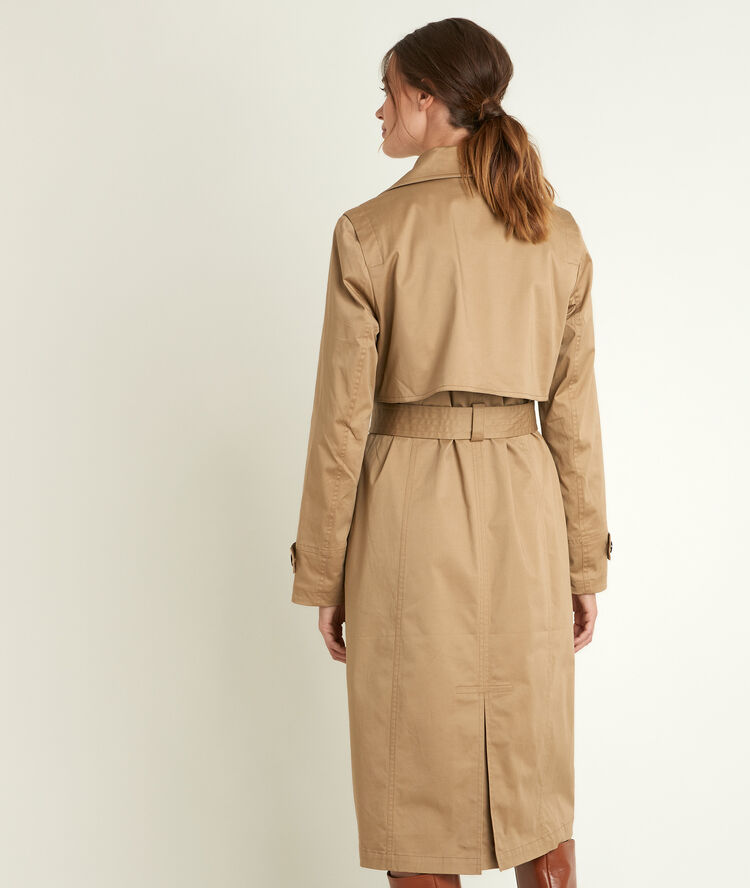 Samaya long beige trench coat beige.