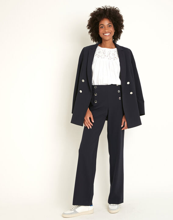 Hubert navy microfibre sailor trousers | 1-2-3 Hubert navy microfibre sailor trousers PhotoZ | 1-2-3