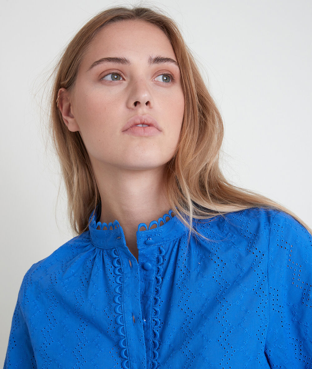 Tiffany embroidered forget-me-not blouse myosotis.