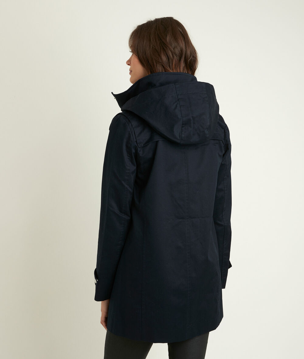 Sunko navy blue hooded parka marine.