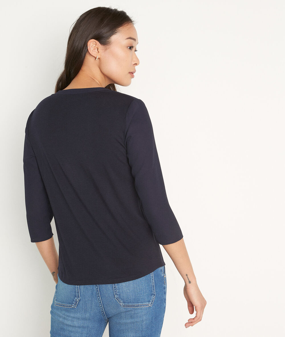 Witney two-fabric navy top marine.