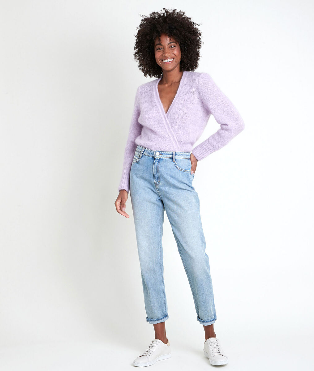 Rozelle mauve mohair blend cardigan | 1-2-3 Rozelle mauve mohair blend cardigan PhotoZ | 1-2-3
