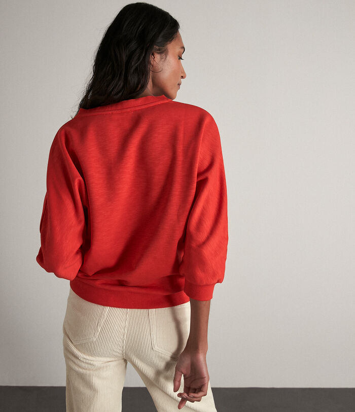 Cody red cotton sweatshirt PhotoZ | 1-2-3