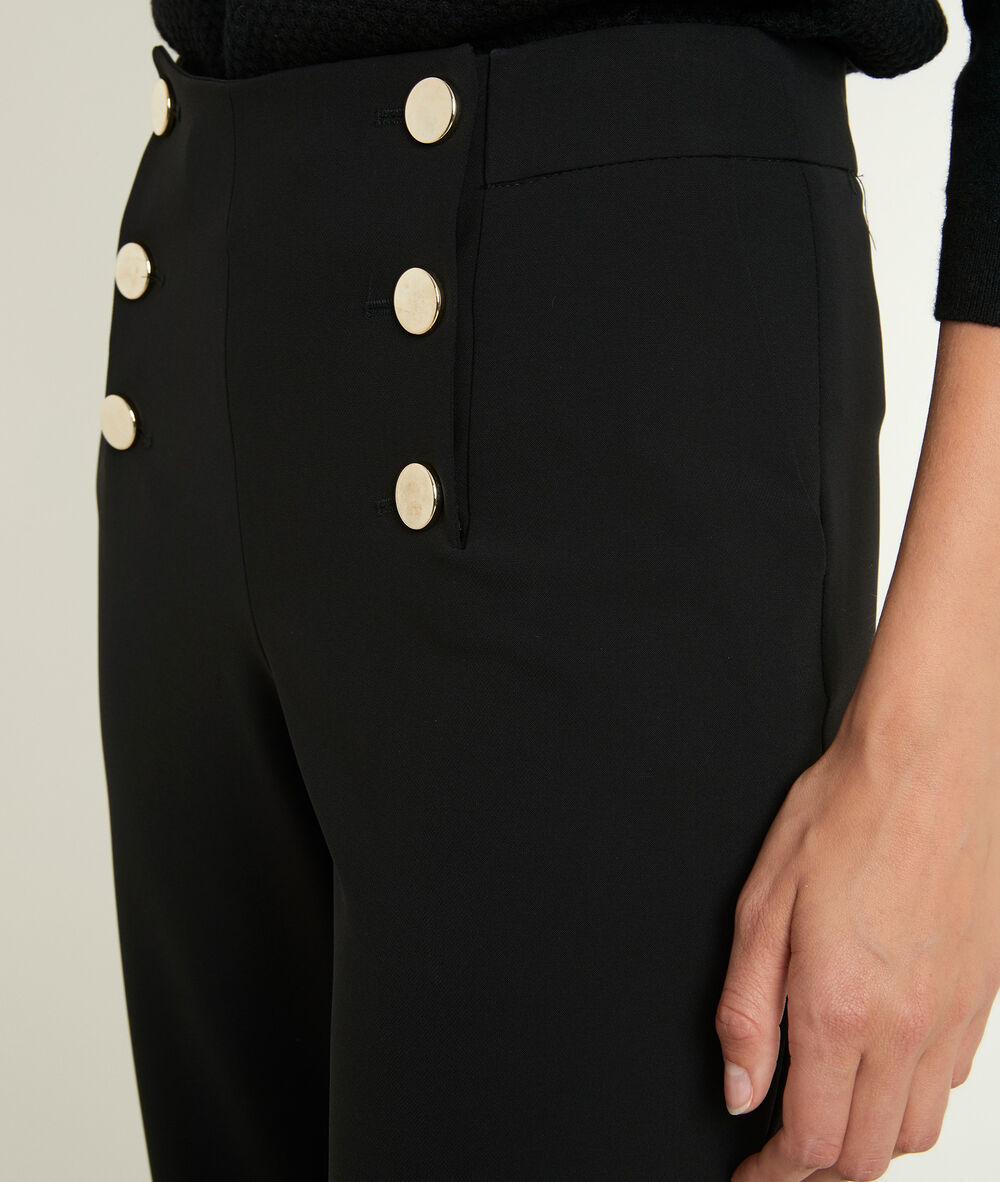 Hubert microfibre sailor trousers black.