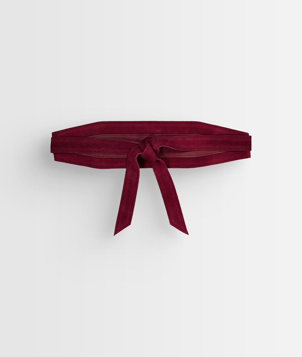 Eddy wide garnet-coloured leather belt grenat.
