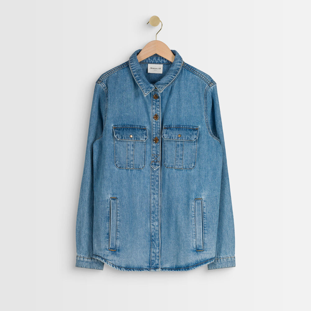 Perle denim over-shirt pure bleached.