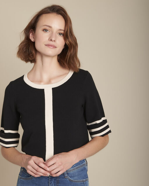 Flavie black striped pullover (1) - Maison 123