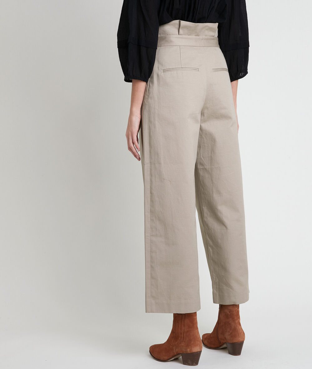 Flore wide-legged beige trousers beige.