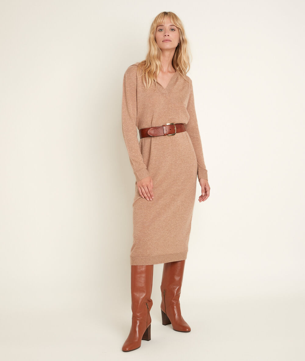 Rozane wool and cashmere dress havane.