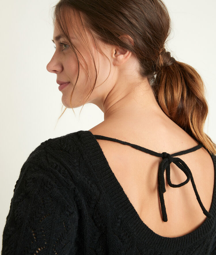 Russel openwork black pullover noir.