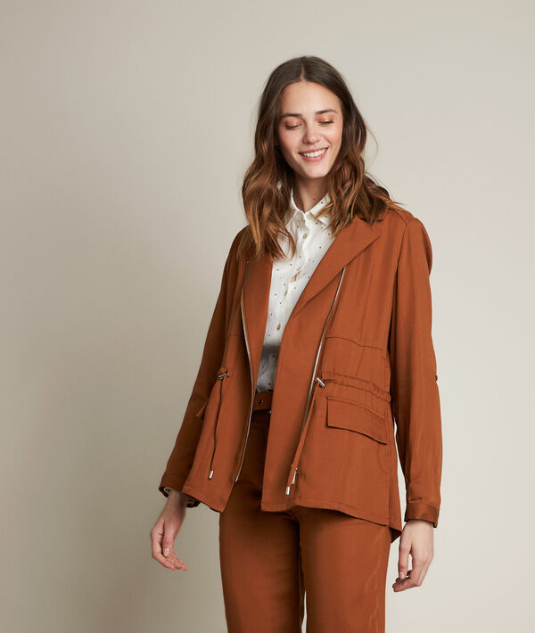 Lucie caramel Tencel jacket | 1-2-3 Lucie caramel Tencel jacket PhotoZ | 1-2-3