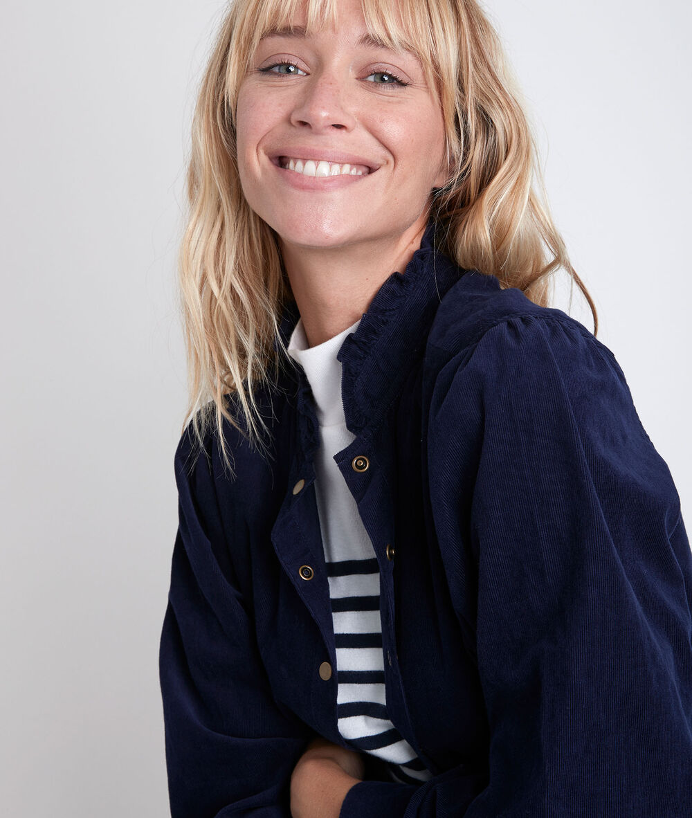 Jeraldine navy velours shirt marine.