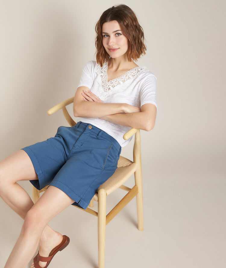 Alma blue shorts pearly white.