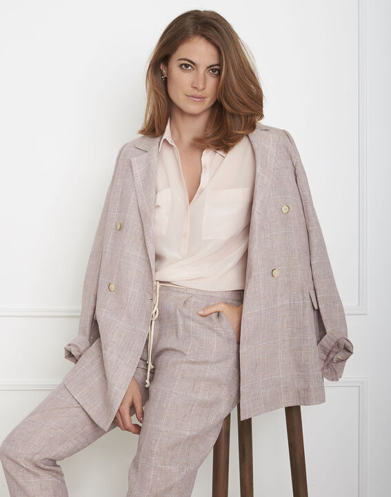 Veziane powder pink silk blouse | 1-2-3 Veziane powder pink silk blouse PhotoZ | 1-2-3