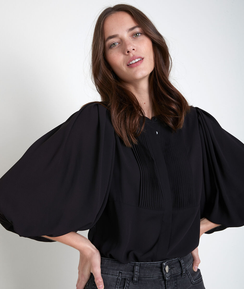 Tarika black pleated blouse | 1-2-3 Tarika black pleated blouse PhotoZ | 1-2-3