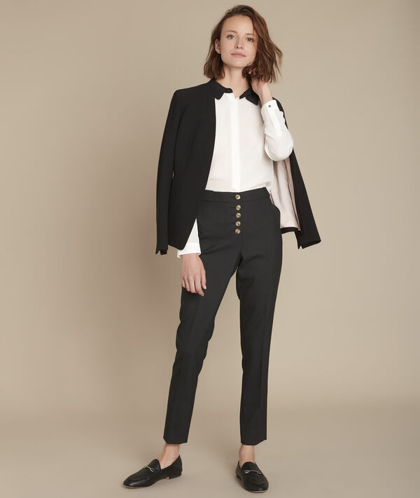 Maelle silk shirt with contrasting collar | 1-2-3 Maelle silk shirt with contrasting collar PhotoZ | 1-2-3
