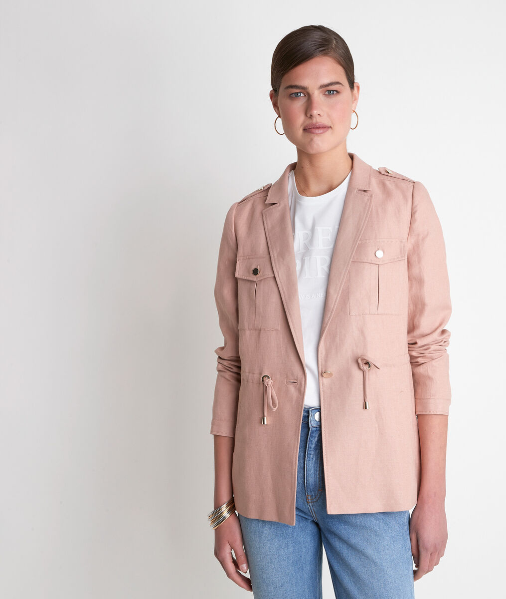 Tulle powder pink linen jacket | 1-2-3 Tulle powder pink linen jacket PhotoZ | 1-2-3