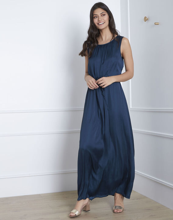 Ivana long dark green satin dress | 1-2-3 Ivana long dark green satin dress PhotoZ | 1-2-3