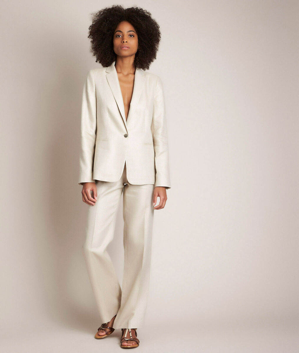 Lucile shiny linen jacket | 1-2-3 Lucile shiny linen jacket PhotoZ | 1-2-3