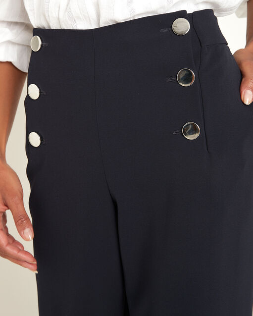 Hubert navy microfibre sailor trousers navy.