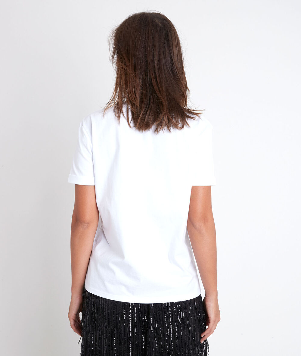 Diego screen-print cotton t-shirt ecru.