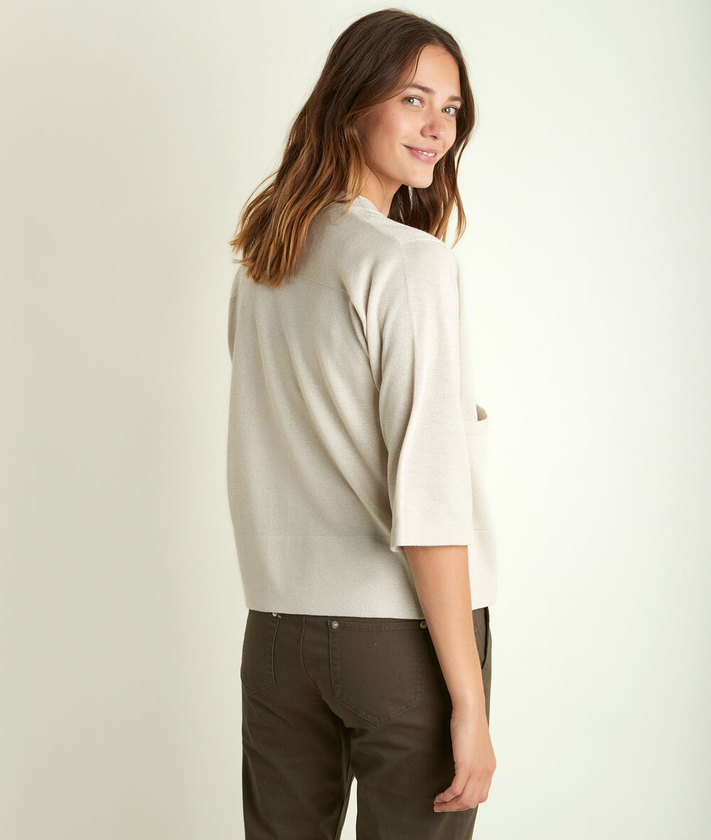 Reine cropped cardigan ecru.